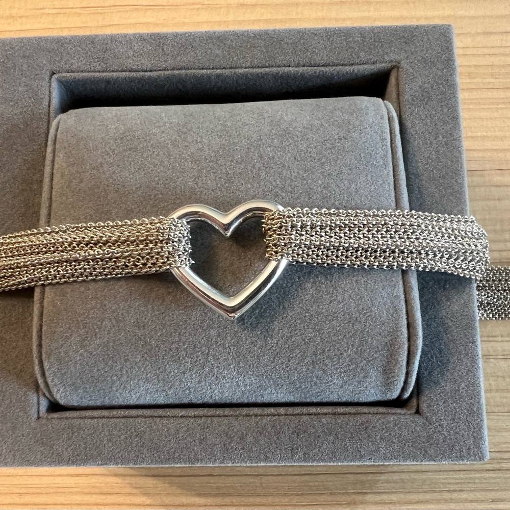 Tiffany & Co. Sterling Silver Heart Multi Chain Necklace - Picture 5 of 15